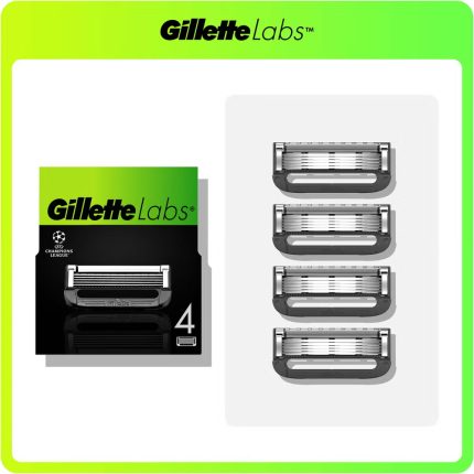 GilletteLabs with Exfoliating Bar and Heated Razor Blades Refill Packs (4 pack)